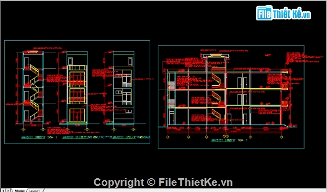 Nhà phố,biệt thự phố,bản vẽ biệt thự,biệt thự 7x15m